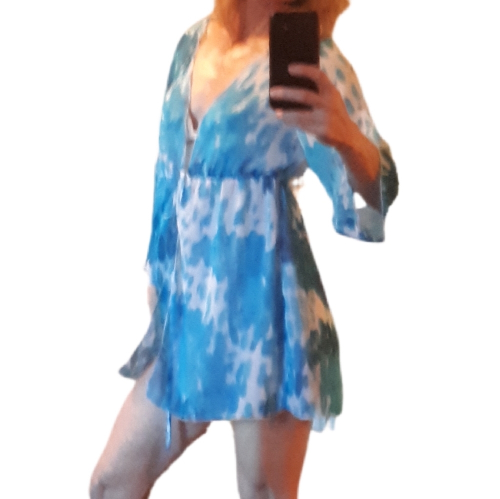 Blue Water Splatter Cover up